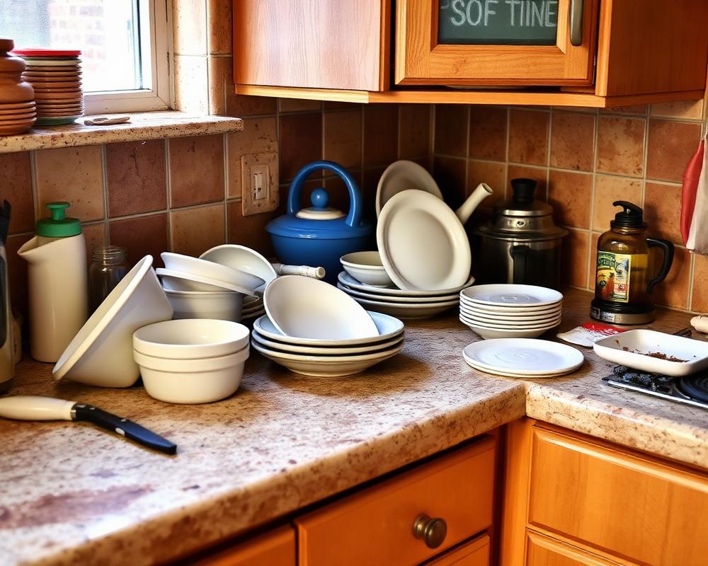 Kitchen before cleaning