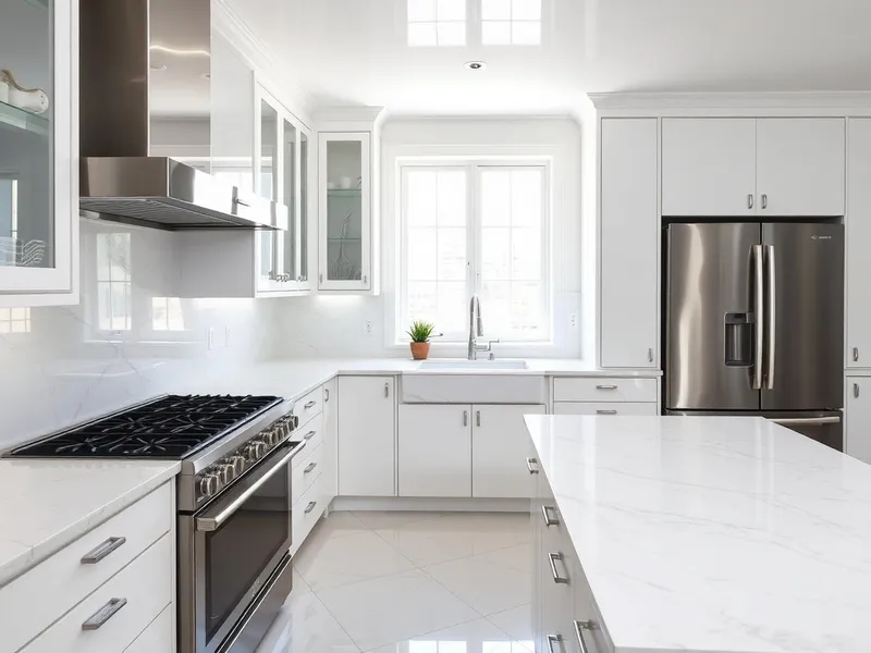 Professional cleaner deep cleaning a modern kitchen countertop
